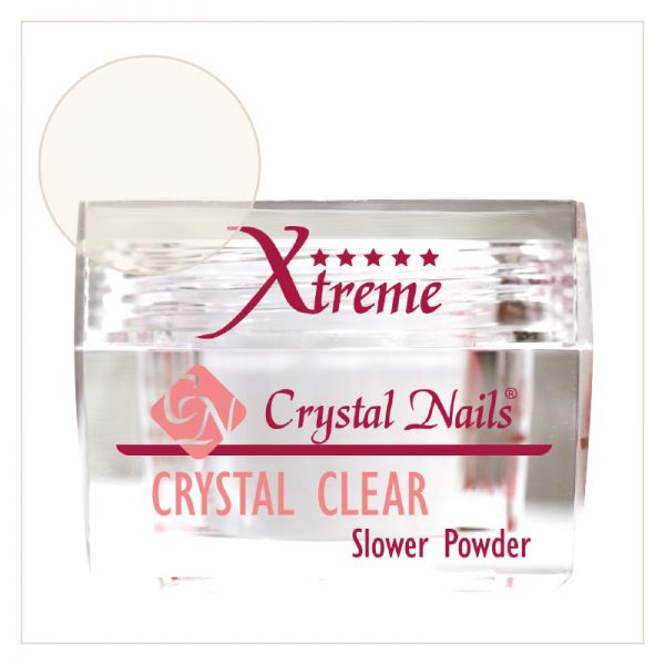 Xtreme-Crystal-Clear-Slower-Powder-28g-Акрилни-изграждащи-пудри-Crystal-Nails.jpg Xtreme Crystal Clear Slower Powder – 28 гр. - Image 1